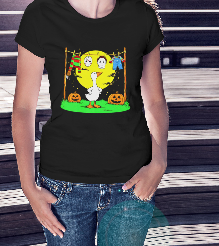 Goose Horror Halloween '26 Pumpkin Jason Freddy Chucky Outfits T-Shirt