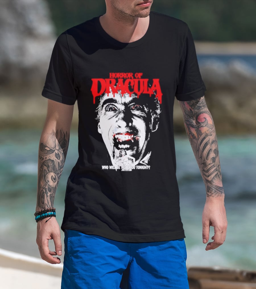 Horror Of Dracula Who Will Be His Bride Tonight Vintage Vampire Movie T-Shirt