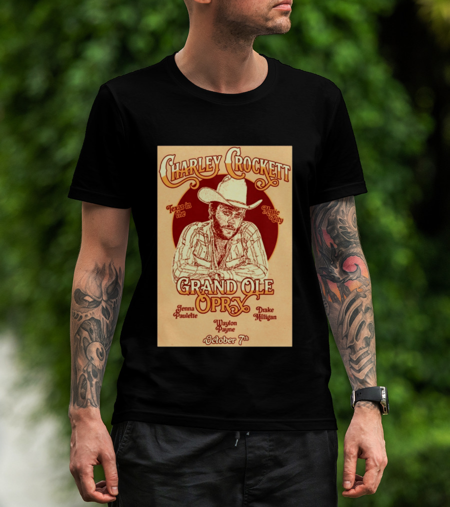 Charley Crockett Grand Ole Opry Nashville October 7 Texas In The Music City T-Shirt