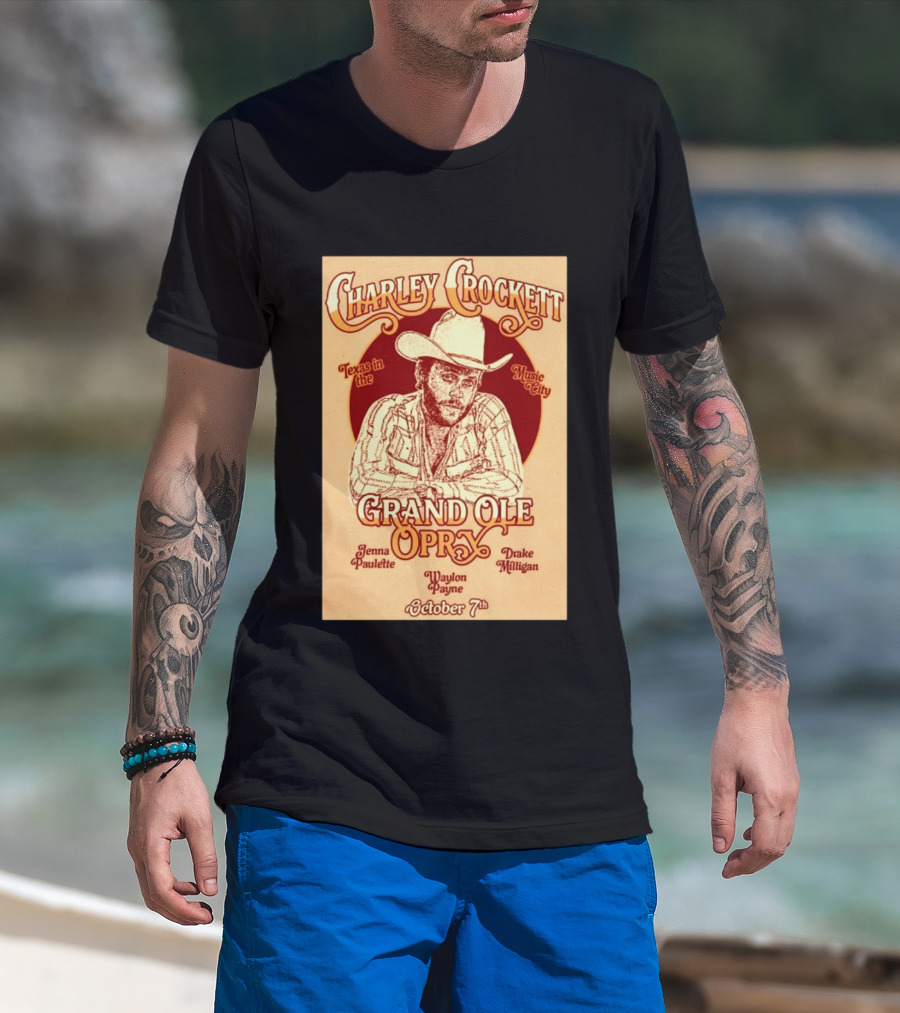 Charley Crockett Grand Ole Opry Nashville October 7 Texas In The Music City T-Shirt
