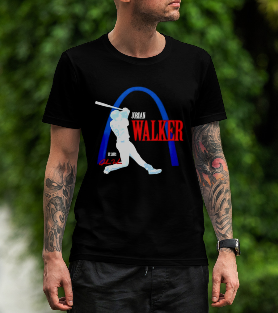 Jordan Walker St Louis Cardinals Gateway Arch Baseball Player T-Shirt