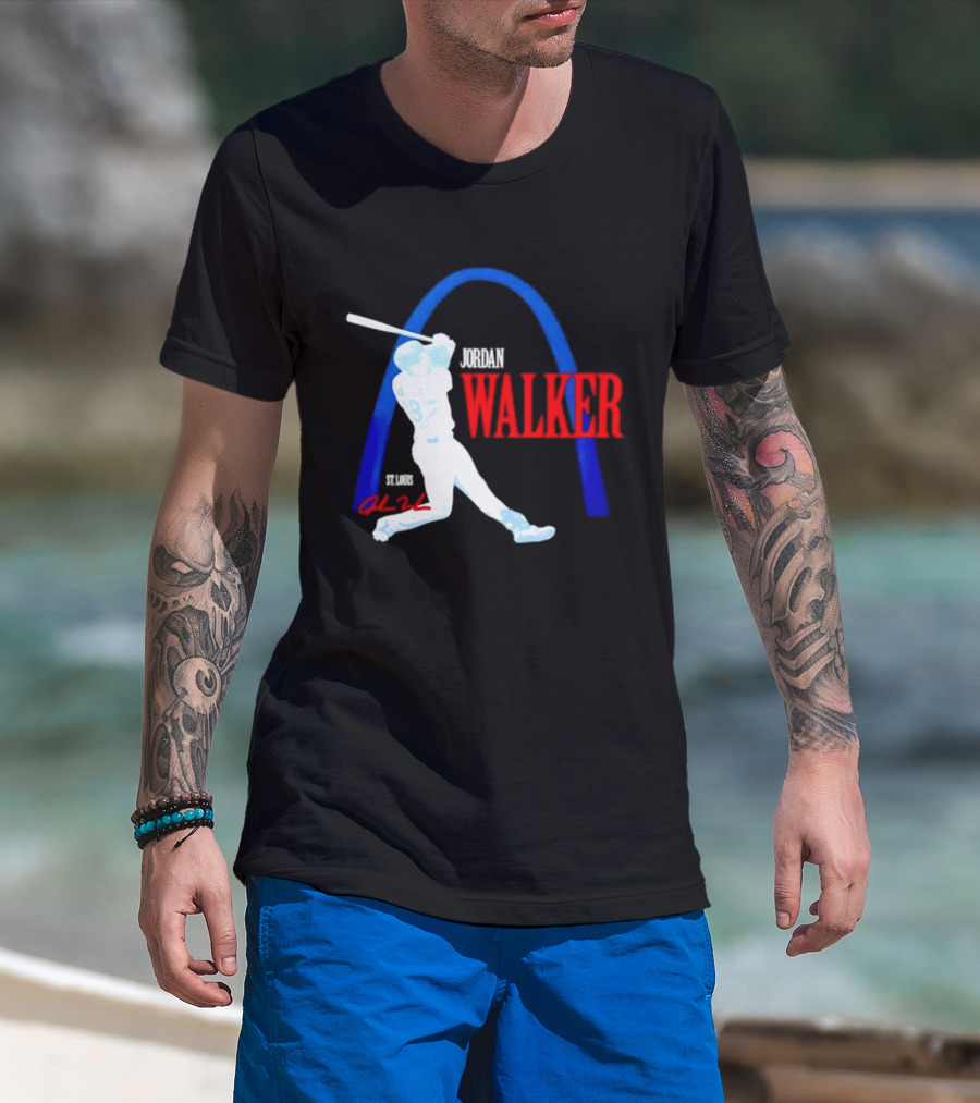 Jordan Walker St Louis Cardinals Gateway Arch Baseball Player T-Shirt