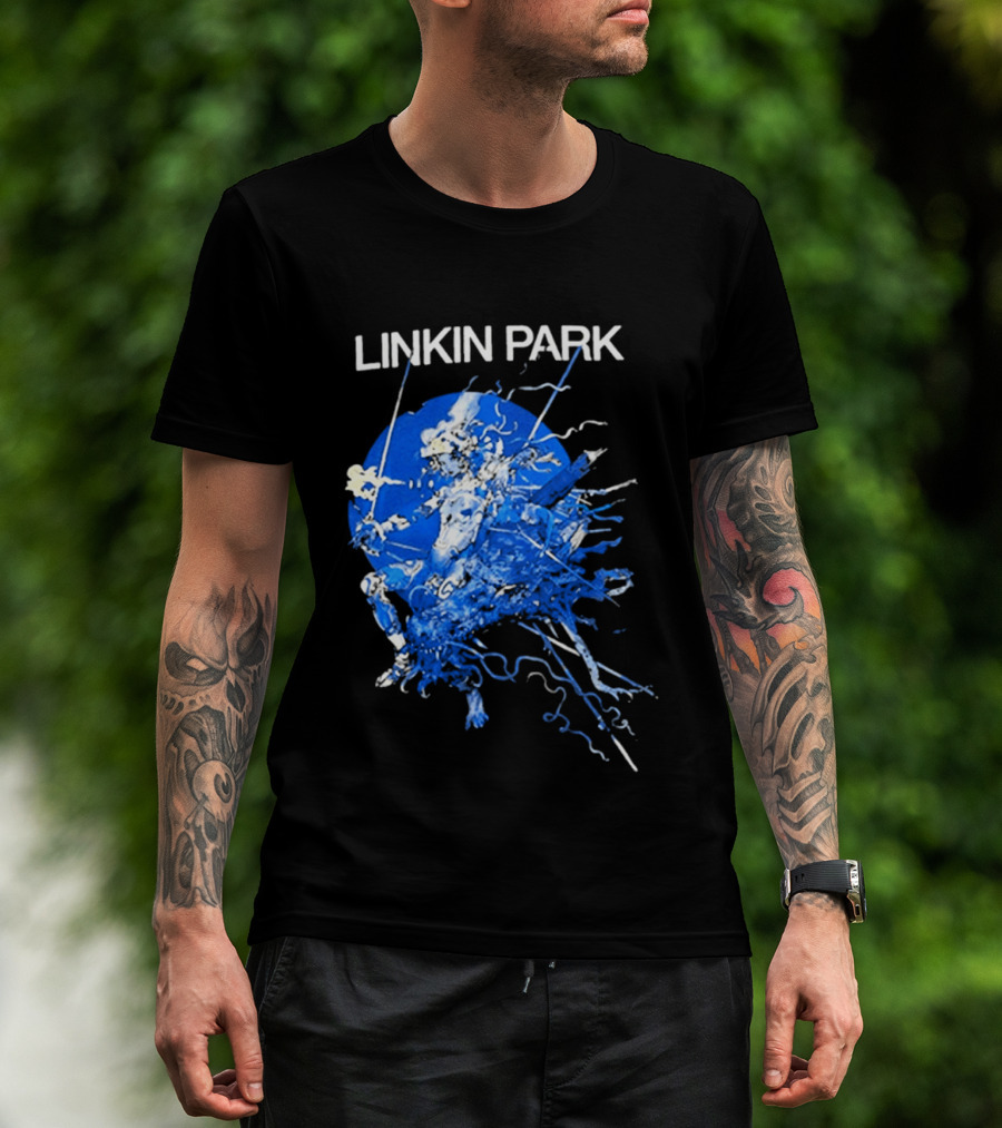 Linkin Park Katsuya Terada Blue Abstract Art Collaboration T-Shirt