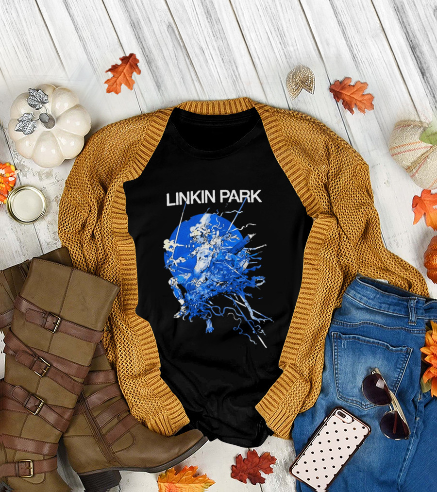Linkin Park Katsuya Terada Blue Abstract Art Collaboration T-Shirt