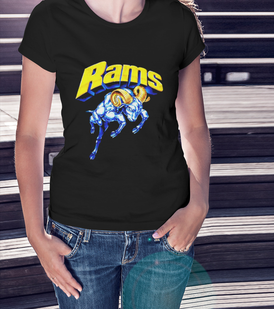 Rams Blue Horn Sports Los Angeles Fan T-Shirt