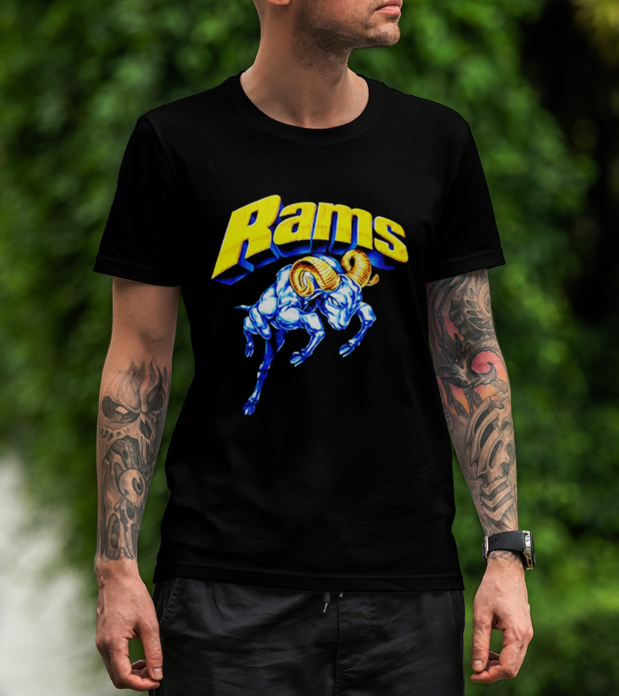 Rams Blue Horn Sports Los Angeles Fan T-Shirt