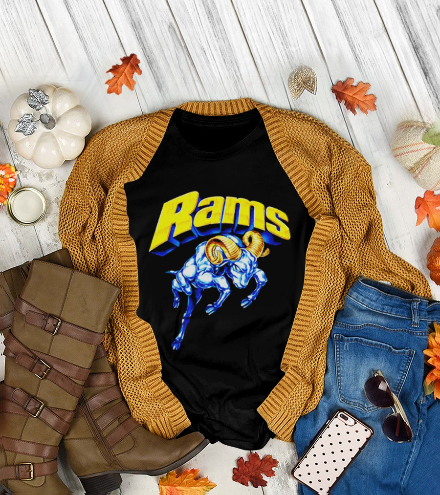 Rams Blue Horn Sports Los Angeles Fan T-Shirt