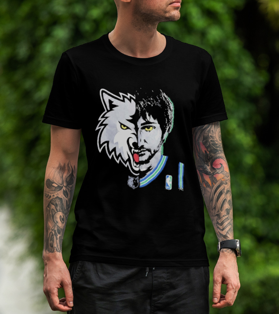 Majestic Ricky Rubio Minnesota Timberwolves NBA Game Face T-Shirt