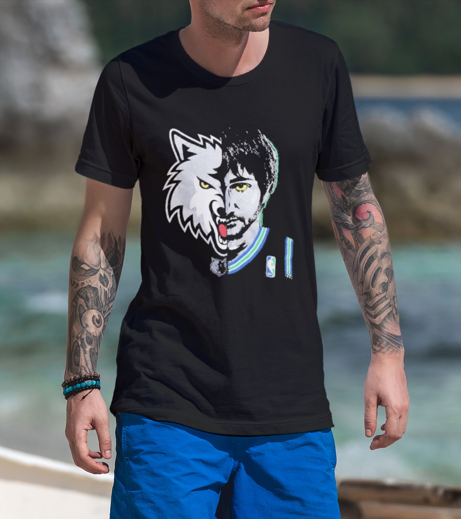 Majestic Ricky Rubio Minnesota Timberwolves NBA Game Face T-Shirt