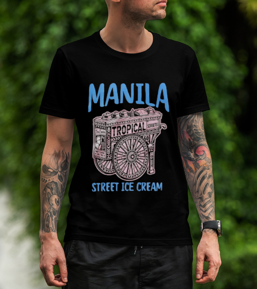 Manila Tropical Sorbetes Vintage Cart Street Ice Cream T-Shirt