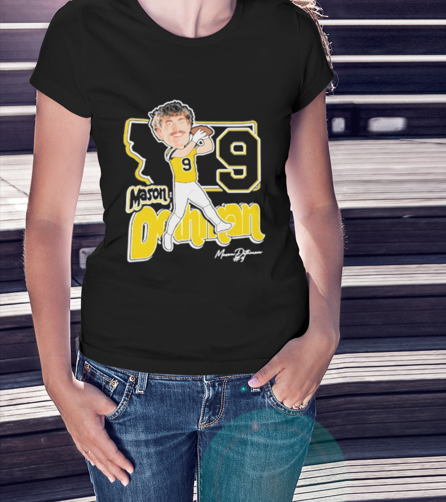 Mason Dethman Montana State Bobcats Caricature 2026 Number 9 Football T-Shirt