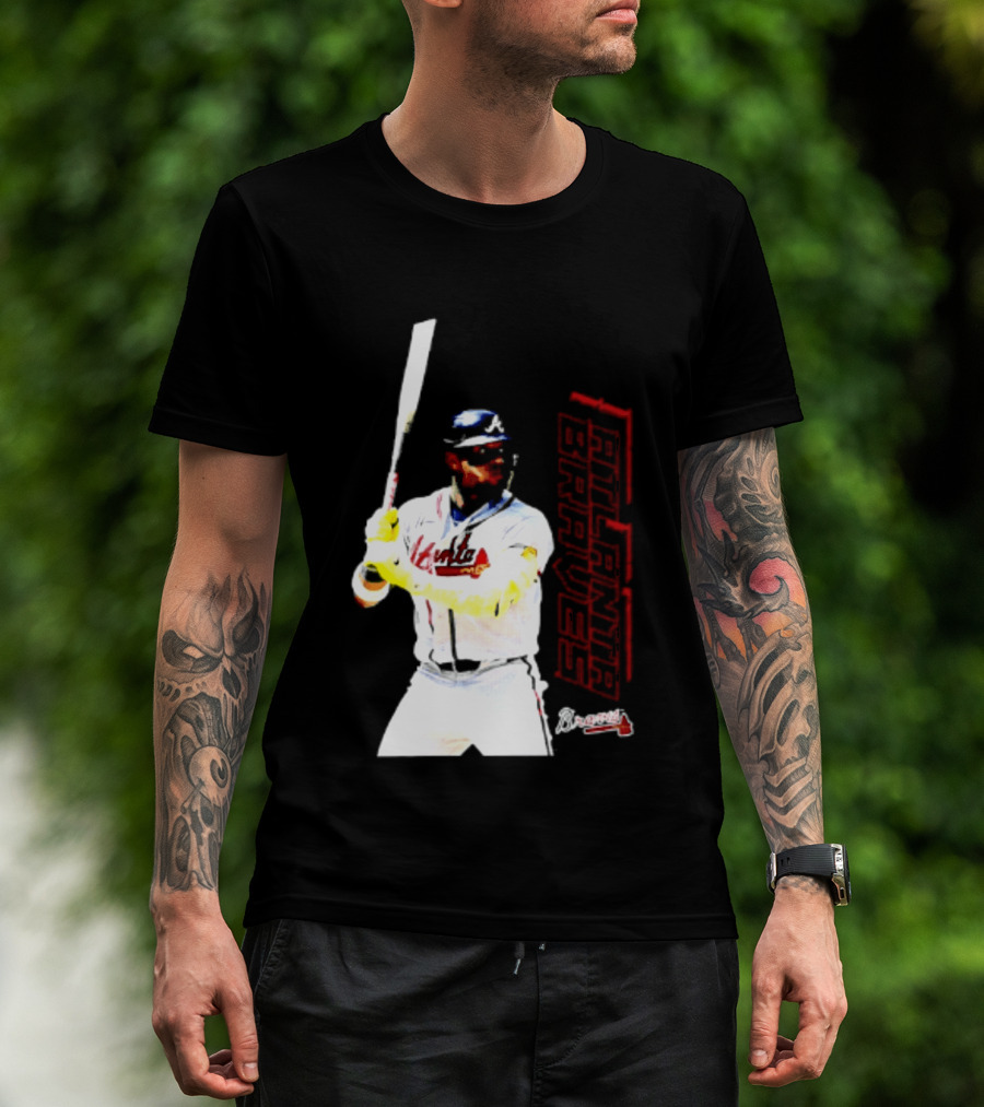 Ronald Acuña Jr Atlanta Braves Swing Action Baseball Player T-Shirt