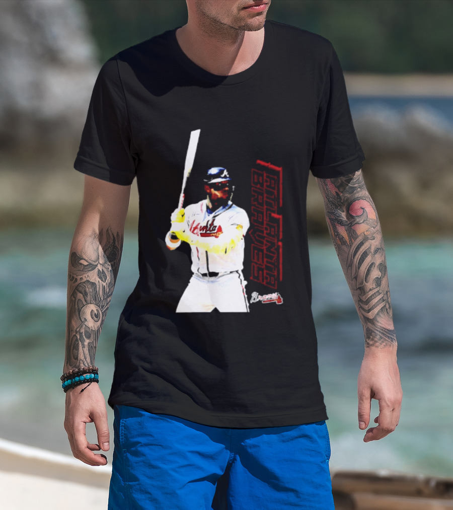 Ronald Acuña Jr Atlanta Braves Swing Action Baseball Player T-Shirt