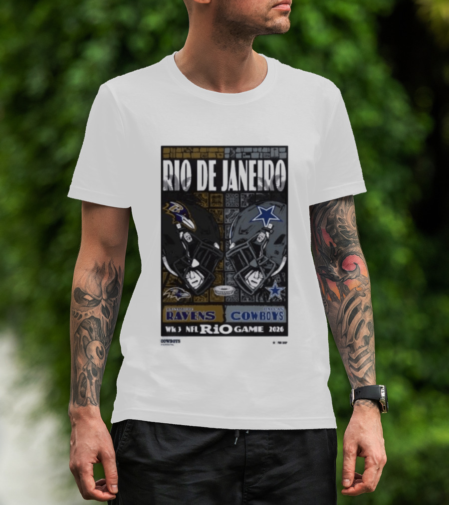 Rio De Janeiro Week 3 2026 NFL Ravens Cowboys Game T-Shirt
