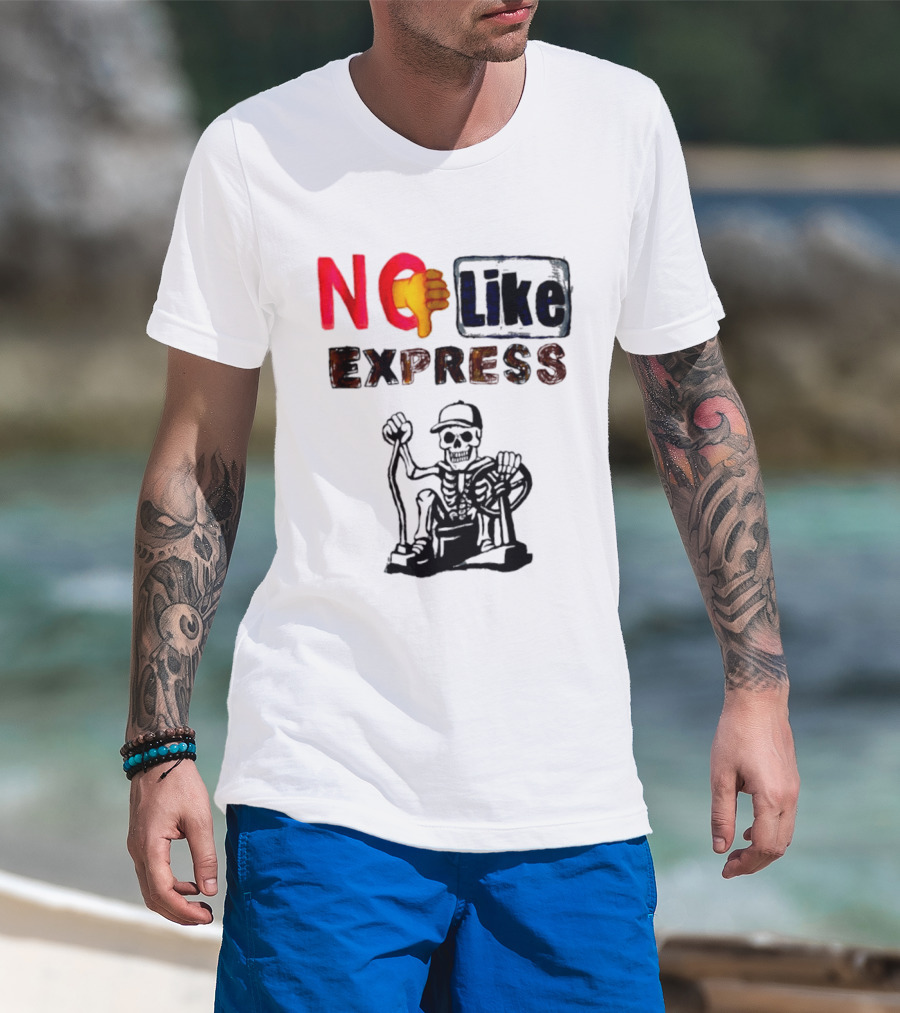NO Like Express Skeleton Thumbs Down T-Shirt