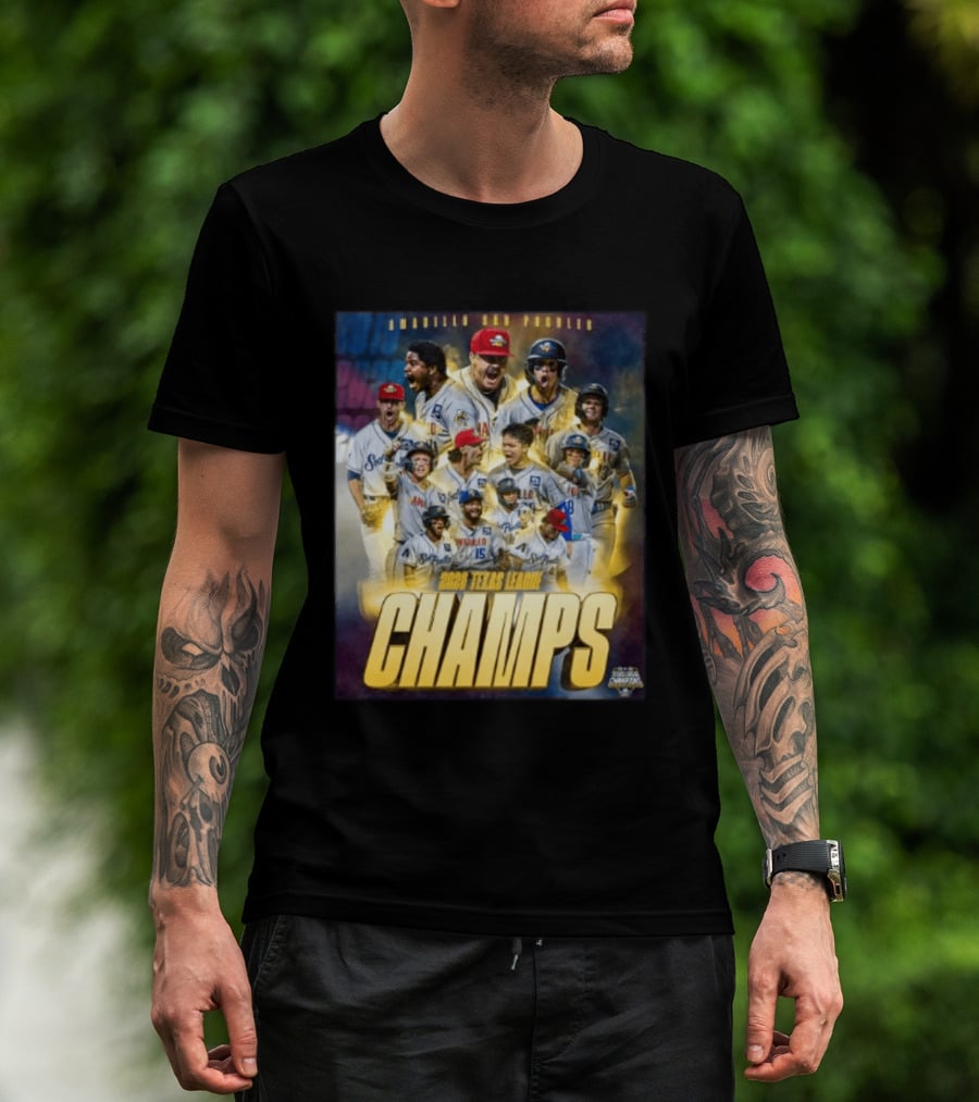 Amarillo Sod Poodles 2023 Texas League Champs Team Celebration T-Shirt