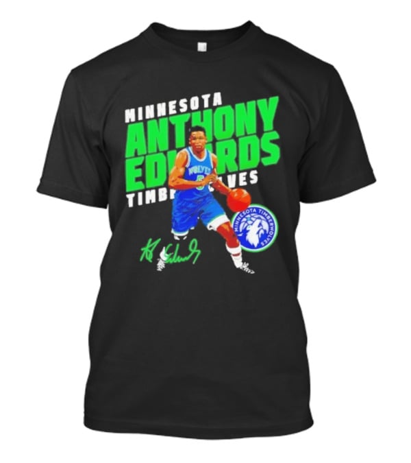 Minnesota Anthony Edwards Timberwolves Basketball Player Signature T-Shirt