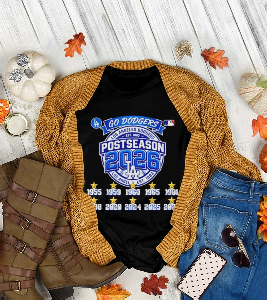 Los Angeles Dodgers 2026 Postseason Champs Ten Time Winners Est 1883 T-Shirt