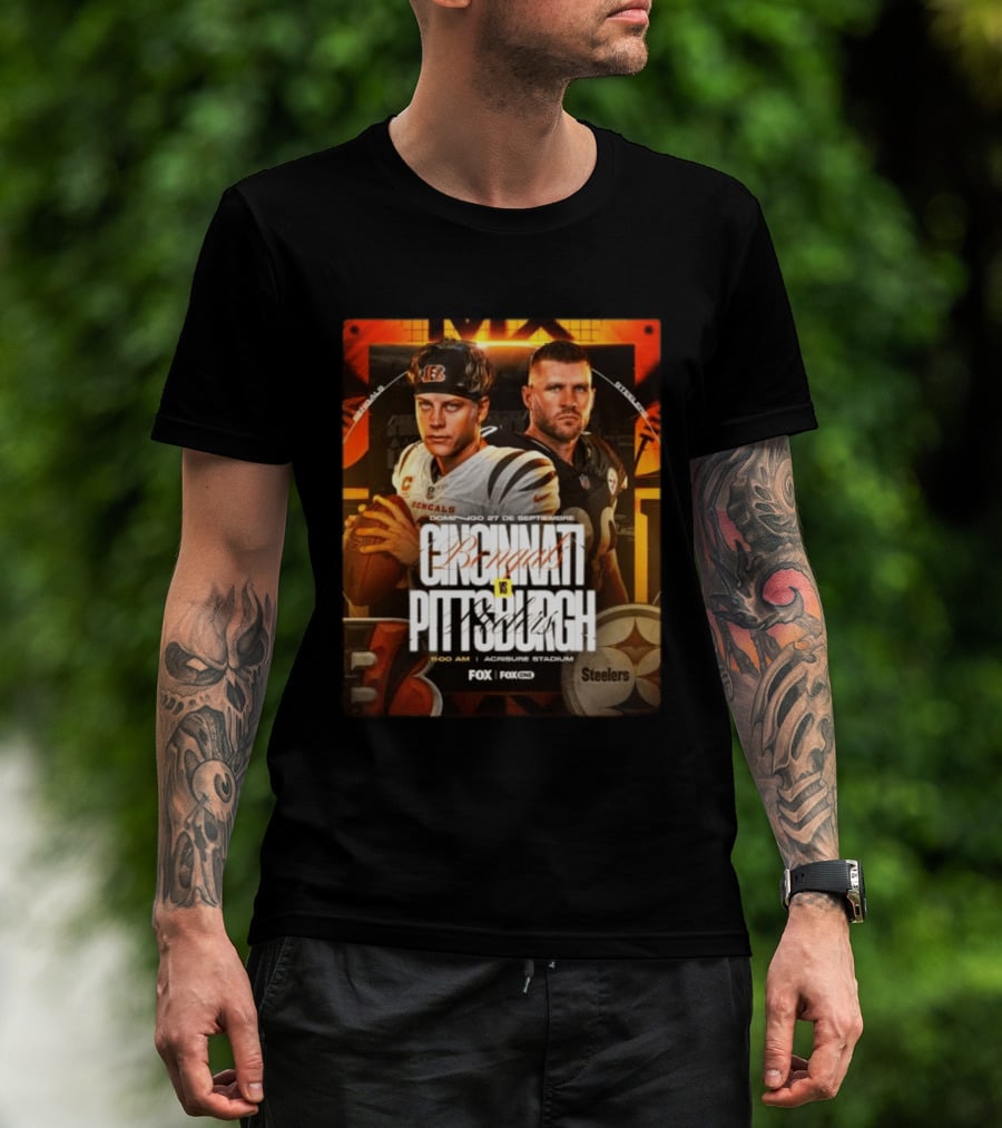 Cincinnati Bengals Vs Pittsburgh Steelers Domingo 27 De Septiembre Acrisure Stadium Fox Sports T-Shirt