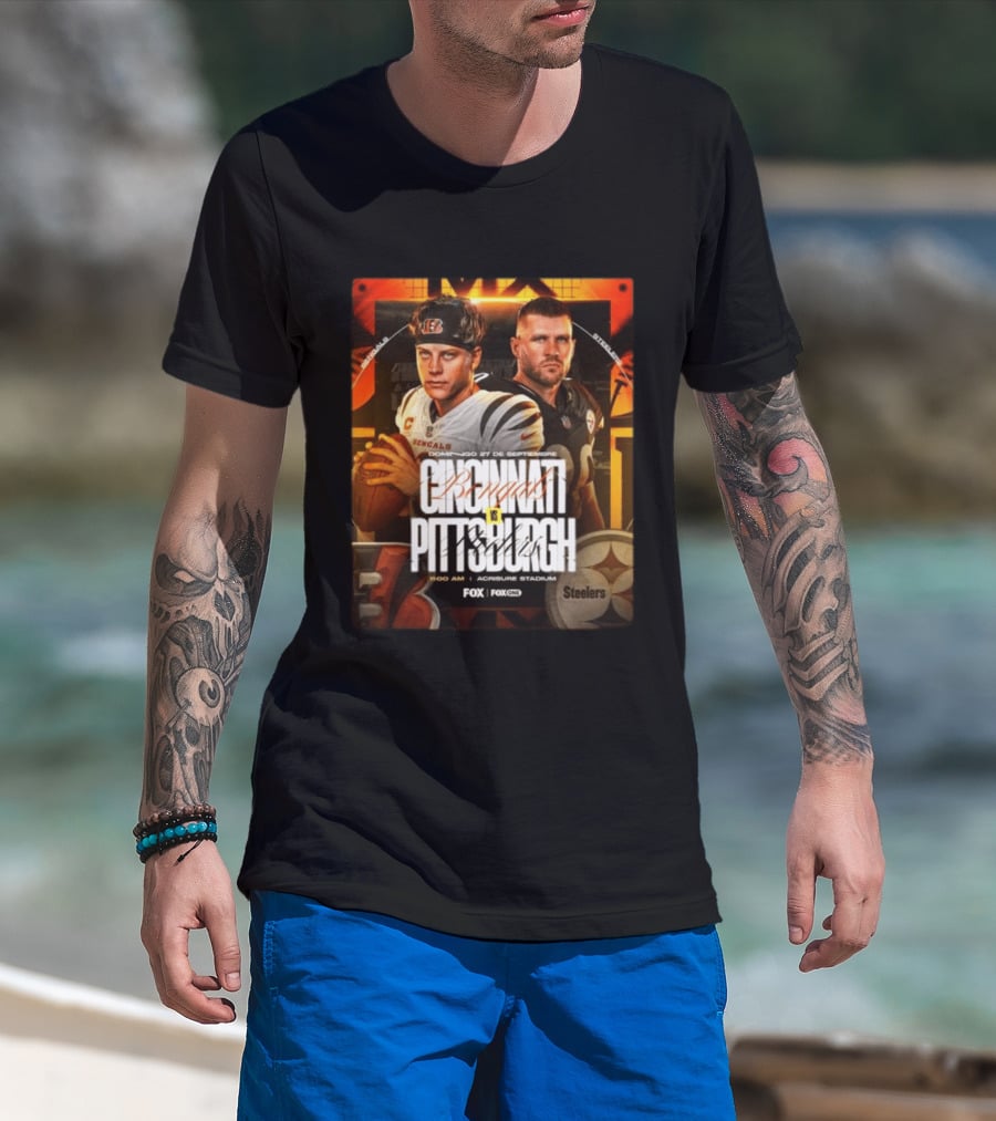 Cincinnati Bengals Vs Pittsburgh Steelers Domingo 27 De Septiembre Acrisure Stadium Fox Sports T-Shirt