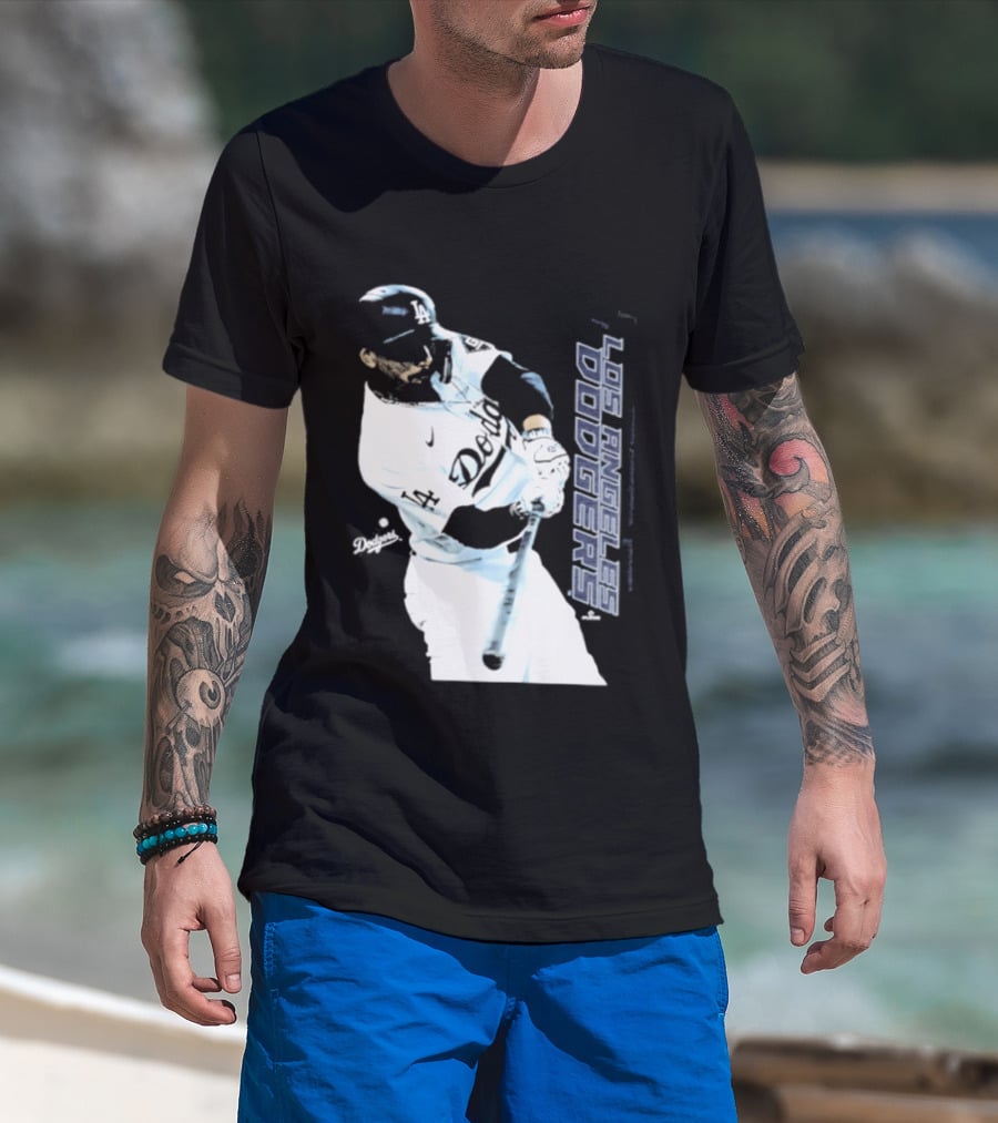 Mookie Betts Los Angeles Dodgers MLB Swing Action T-Shirt