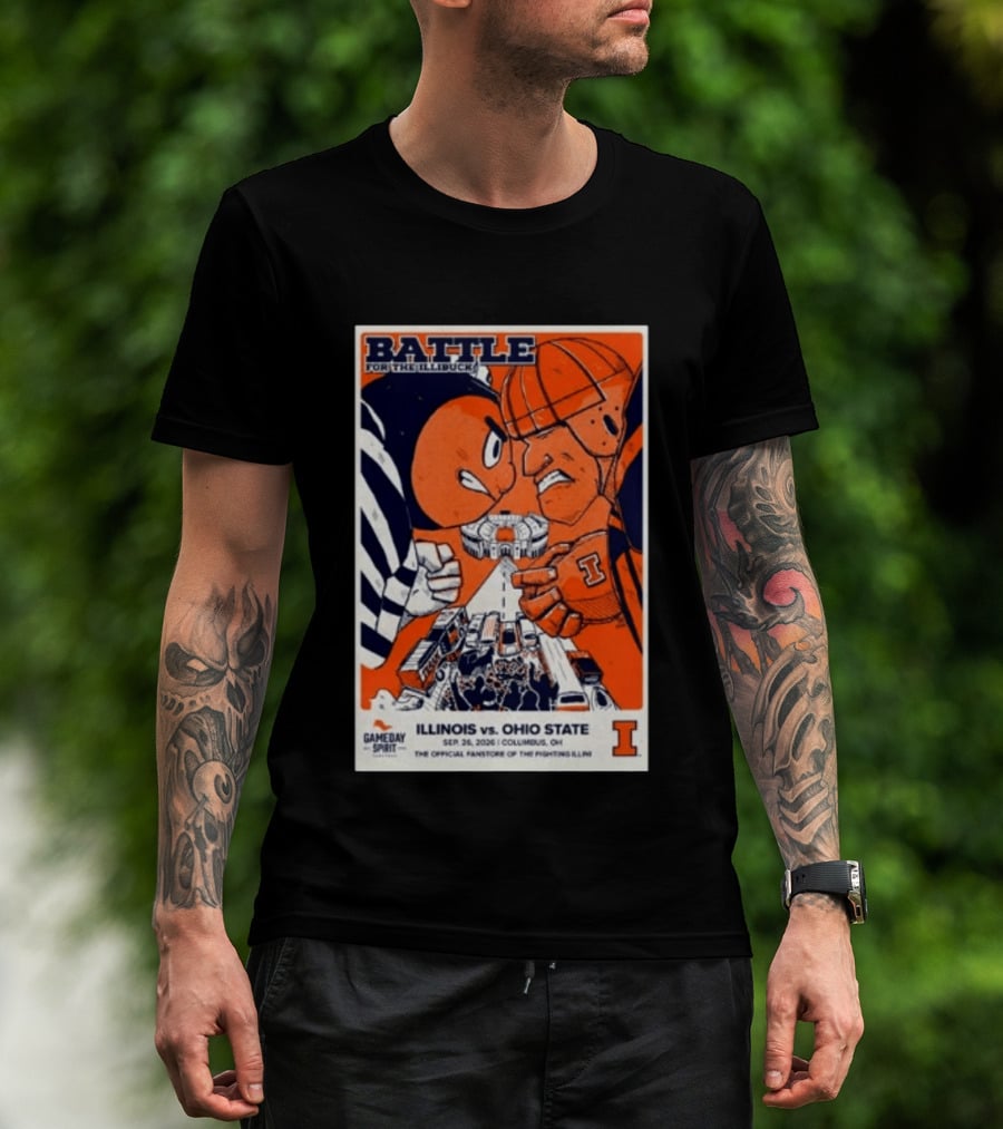 Battle For The Illibuck Illinois Vs. Ohio State Football 09.26.2026 Columbus OH Gameday Spirit T-Shirt