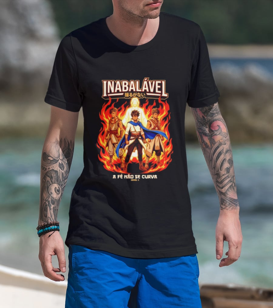 Inabalável A Fé Não Se Curva Daniel 3 Anime Style Fiery Guardians T-Shirt