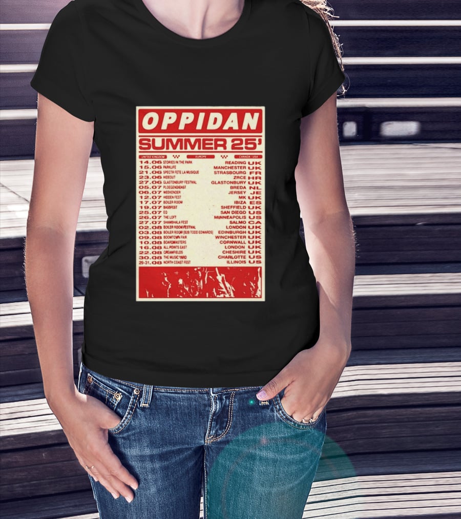 Oppidan Summer Tour 2025 Concert Dates Across UK Europe Canada USA T-Shirt
