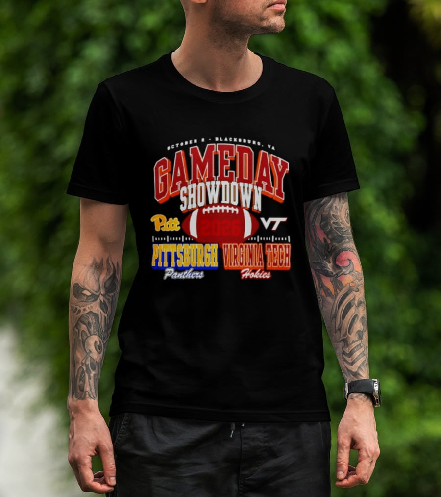 Pittsburgh Panthers Vs Virginia Tech Hokies Gameday Showdown October 3 Blacksburg 2026 T-Shirt