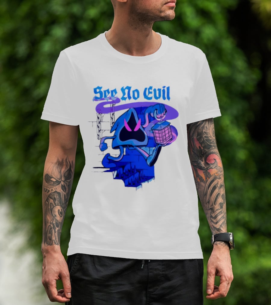 See No Evil Grim Reaper Lantern Spooky T-Shirt