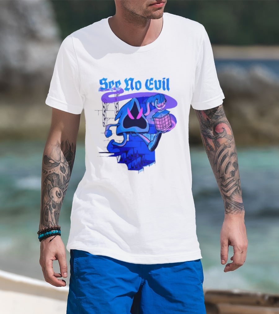 See No Evil Grim Reaper Lantern Spooky T-Shirt