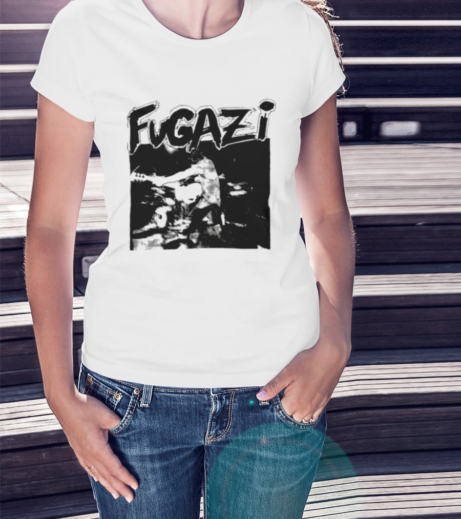 Fugazi Band Post Hardcore Ian MacKaye Black And White T-Shirt