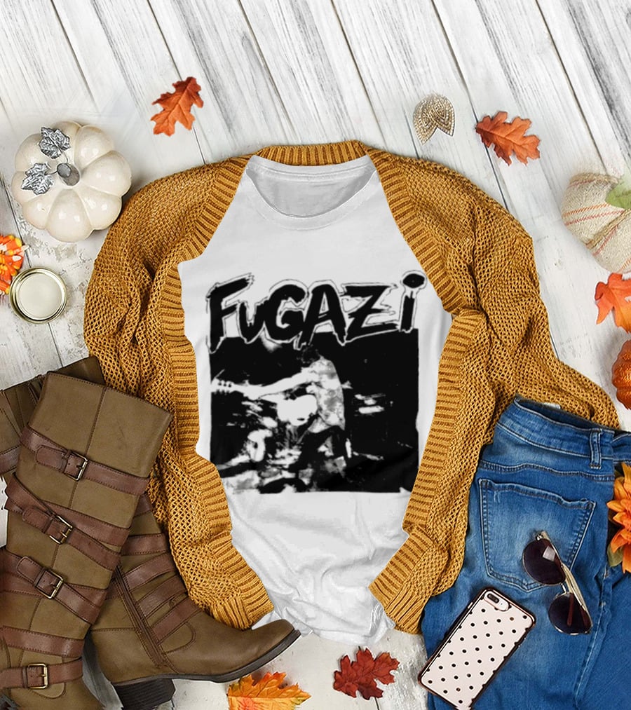 Fugazi Band Post Hardcore Ian MacKaye Black And White T-Shirt