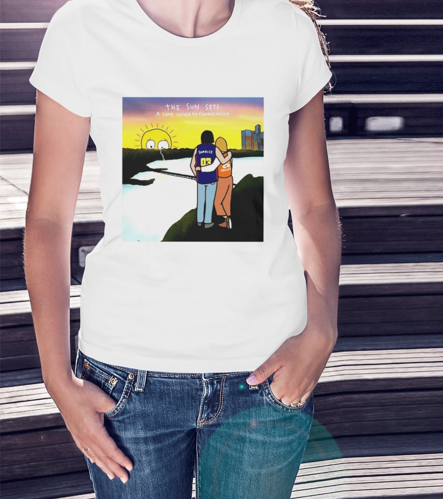 The Sun Sets A Love Letter To Connecticut Basketball Couple Sunrise Sunset T-Shirt