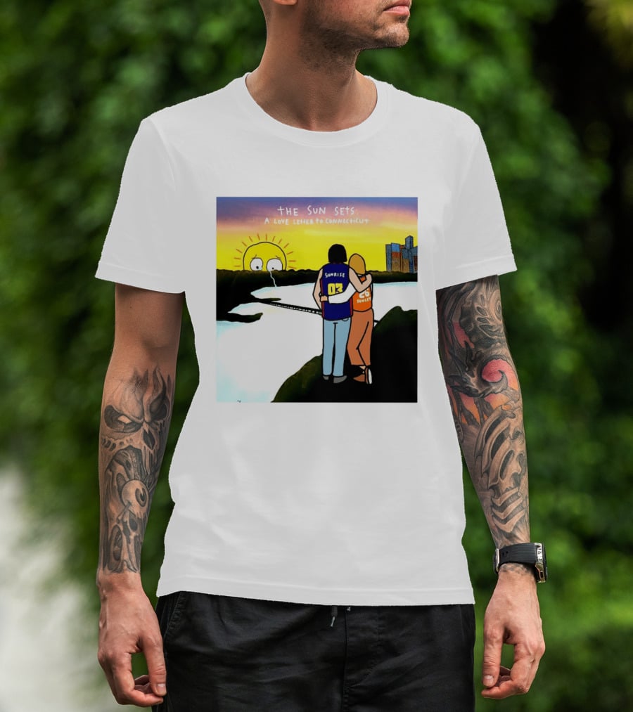 The Sun Sets A Love Letter To Connecticut Basketball Couple Sunrise Sunset T-Shirt