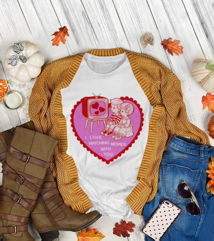 Valentine Heart TV Love Ing Movies With You Kids T-Shirt