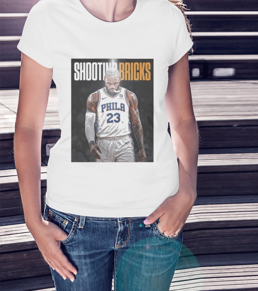 Shooting Bricks LeBron 23 Philly Basketball Meme T-Shirt