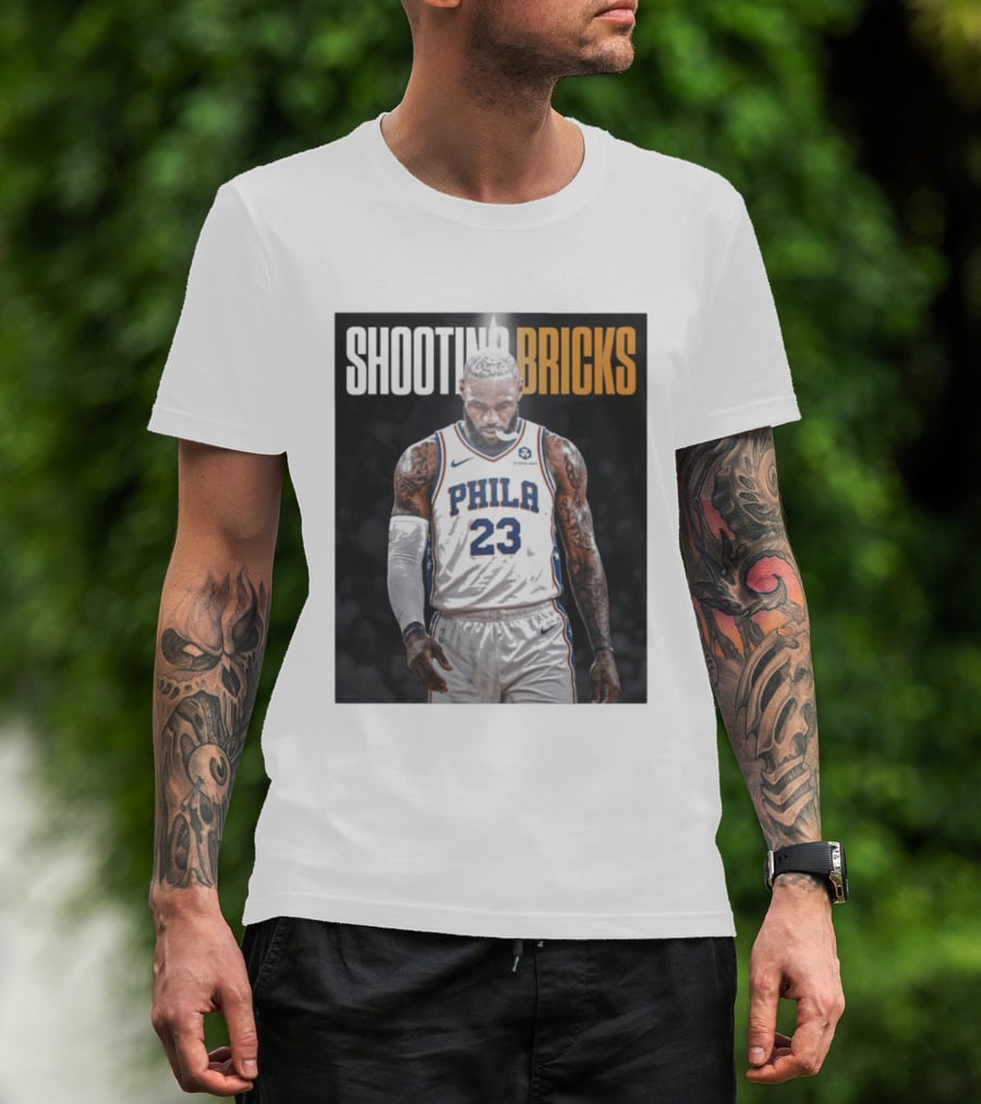Shooting Bricks LeBron 23 Philly Basketball Meme T-Shirt