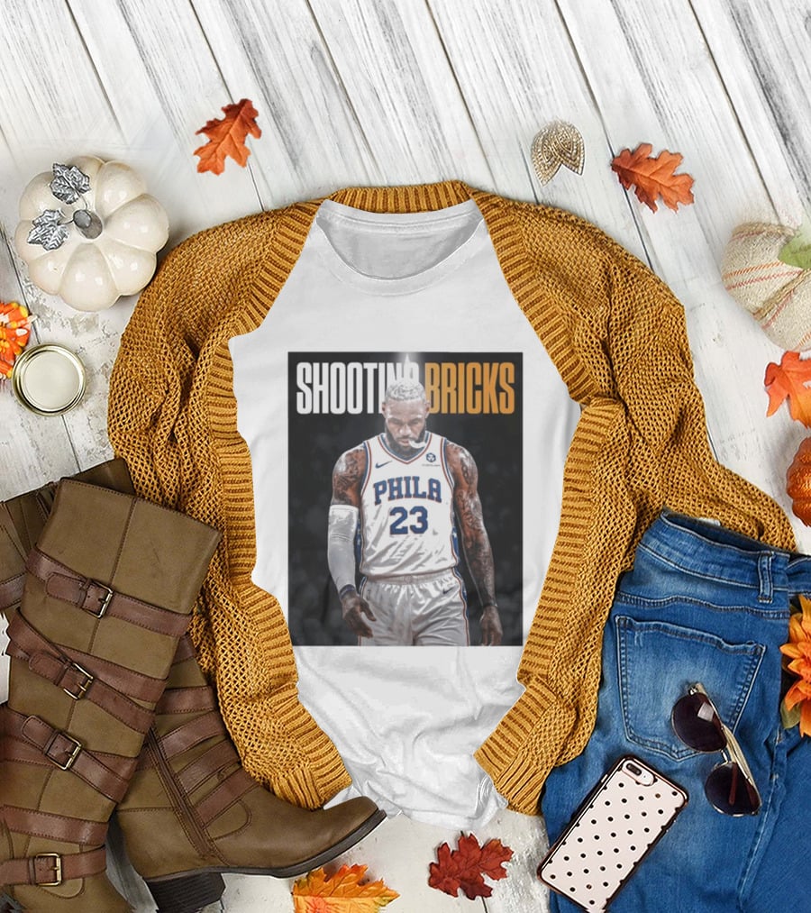 Shooting Bricks LeBron 23 Philly Basketball Meme T-Shirt