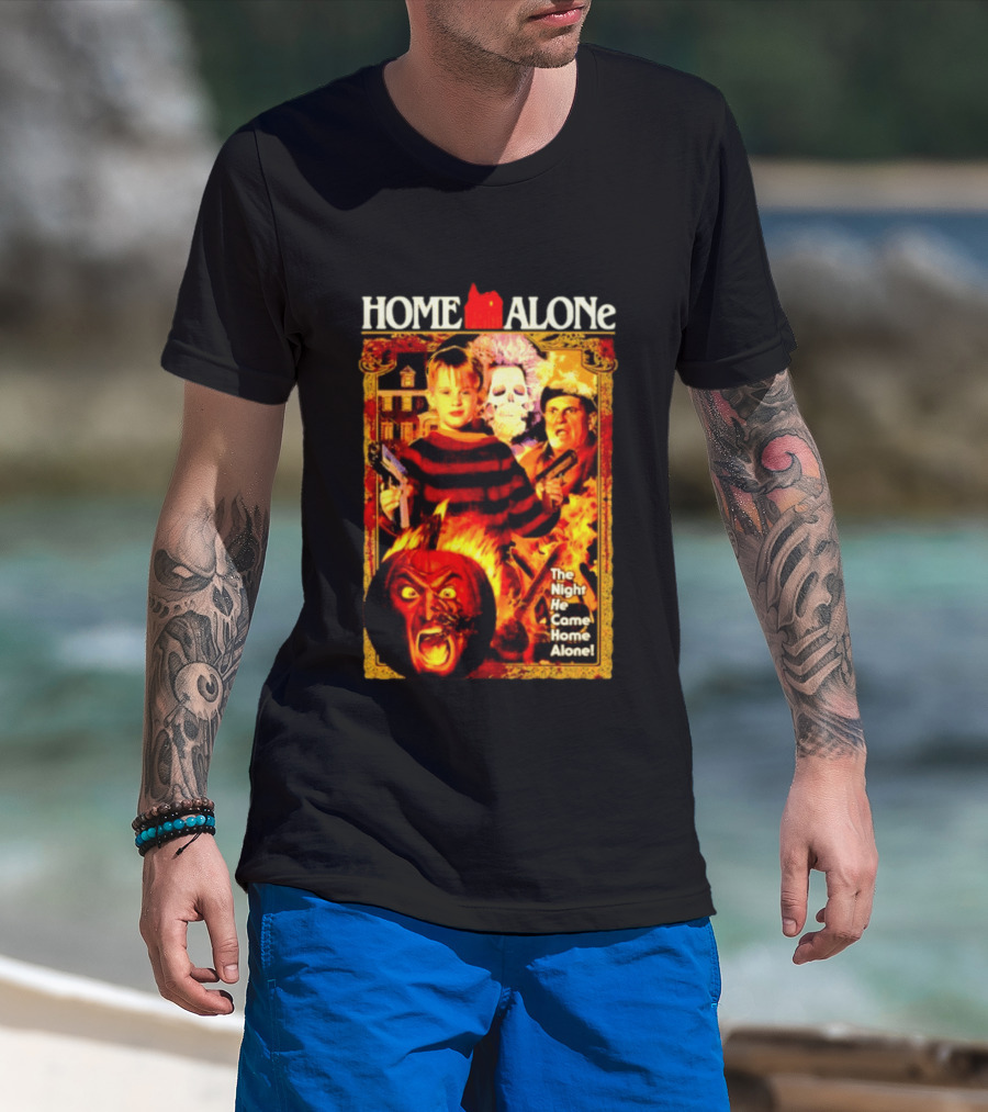 Home Alone The Night He Came Home 80s Movie Mashup T-Shirt