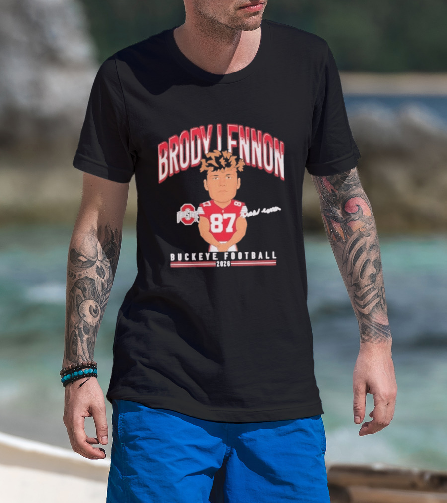 Brody Lennon Ohio State Buckeyes Football Cartoon 2026 T-Shirt