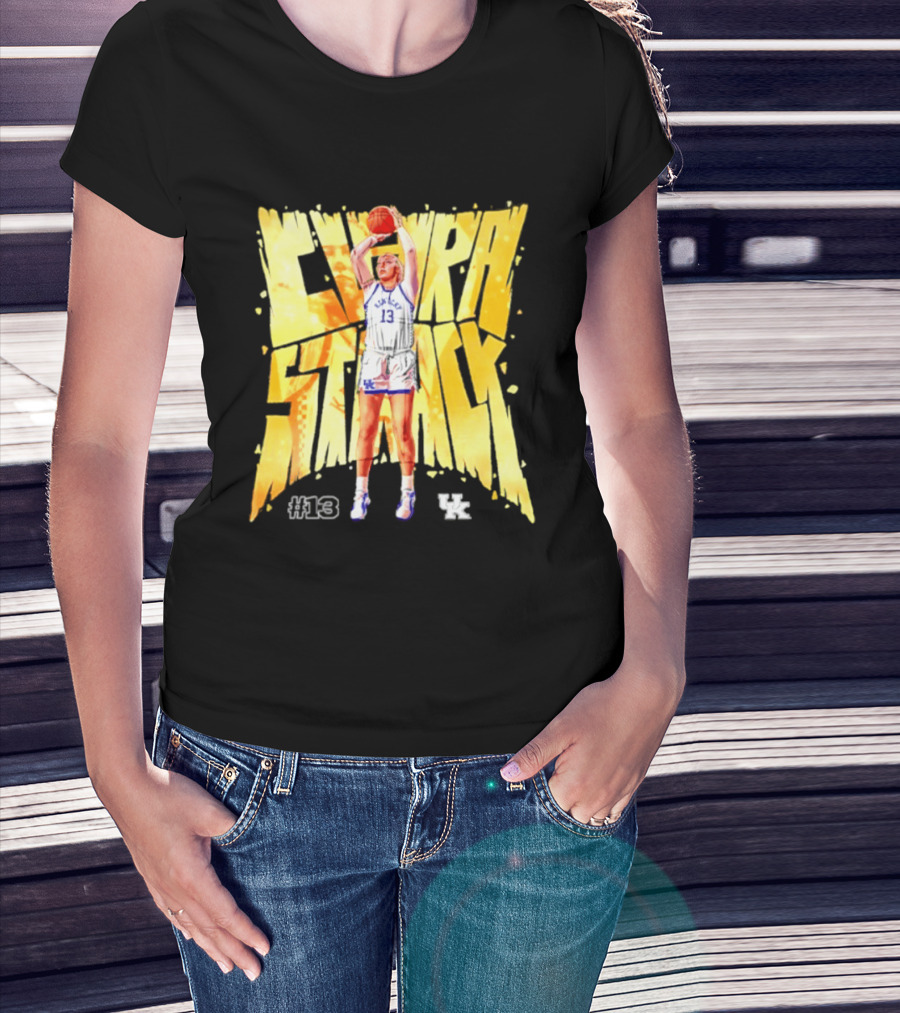 Clara Strack #13 Kentucky Wildcats NCAA Women's Basketball Player Caricature T-Shirt