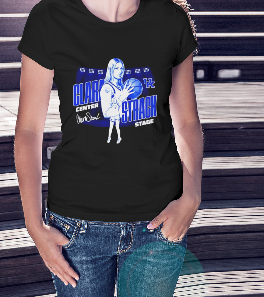 Clara Strack 13 Center Kentucky Wildcats Basketball Stage T-Shirt