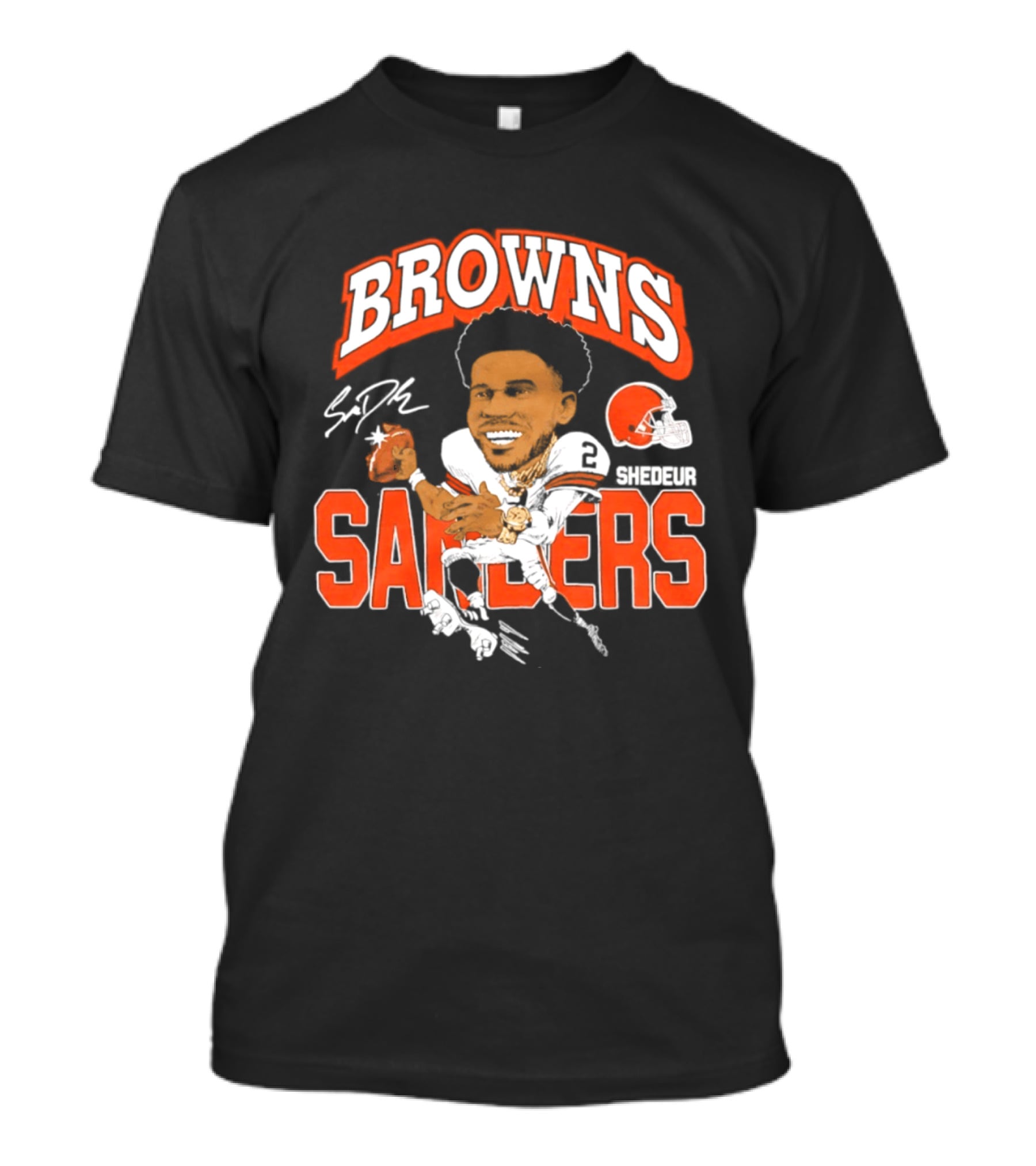 Browns Shedeur Sanders Football Caricature NFL Athlete T-Shirt