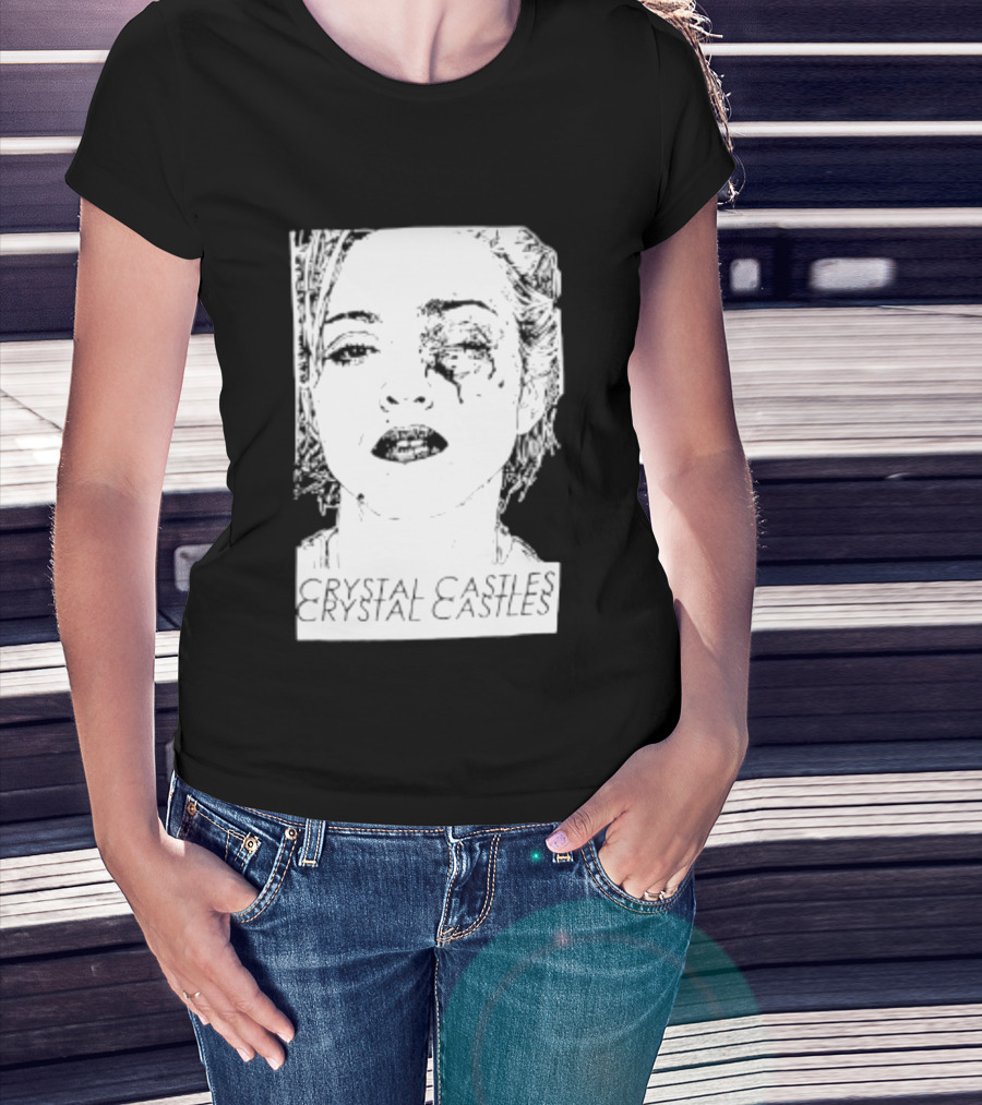 Crystal Castles Electronic Alice Glass Monochrome T-Shirt