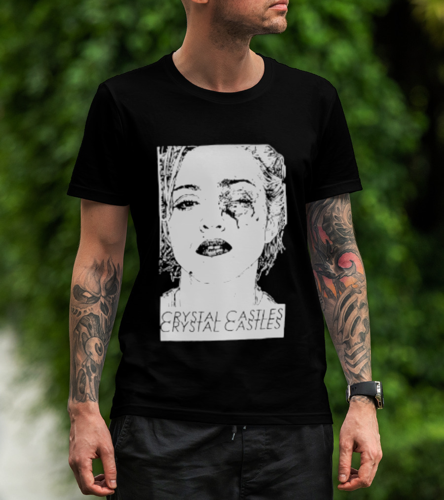 Crystal Castles Electronic Alice Glass Monochrome T-Shirt