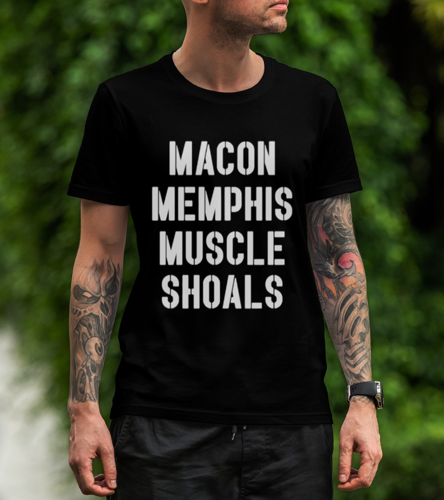 Macon Memphis Muscle Shoals Retro Southern Music Cities T-Shirt