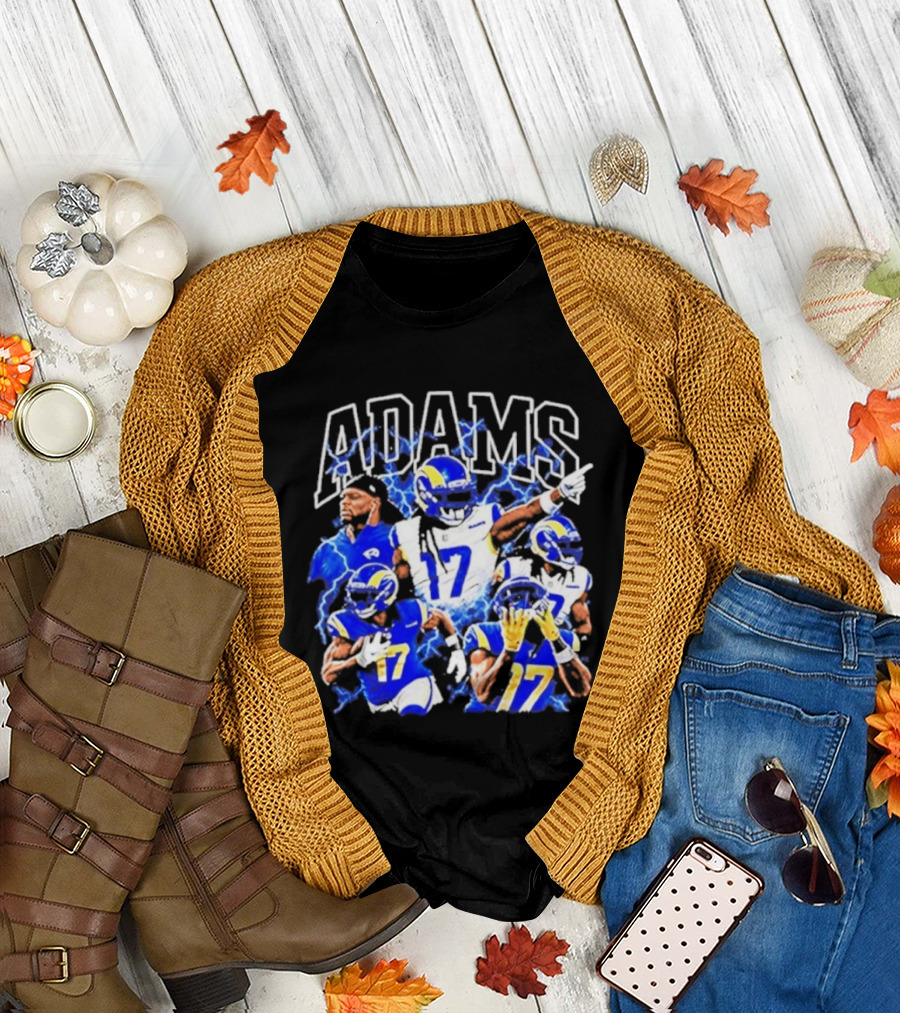 Los Angeles Rams 17 Adams Thunder Player Collage T-Shirt