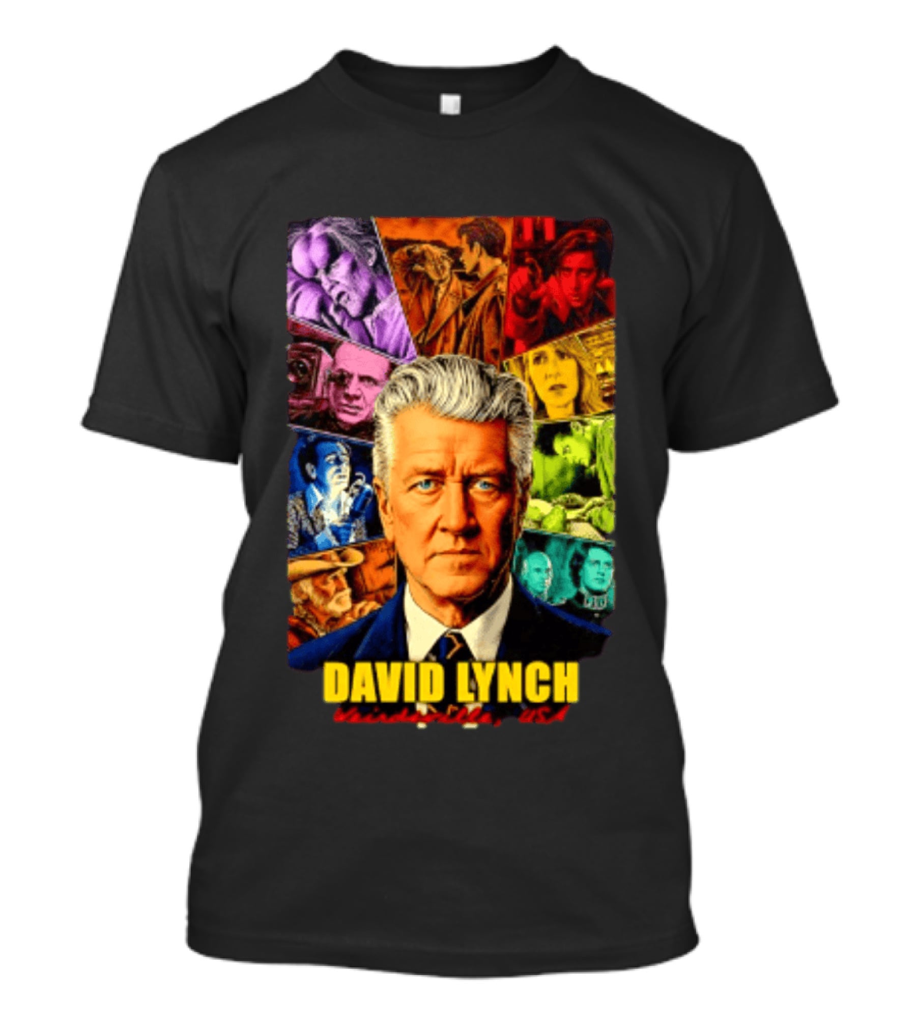 David Lynch Weirdsville USA Iconic Characters Collage T-Shirt