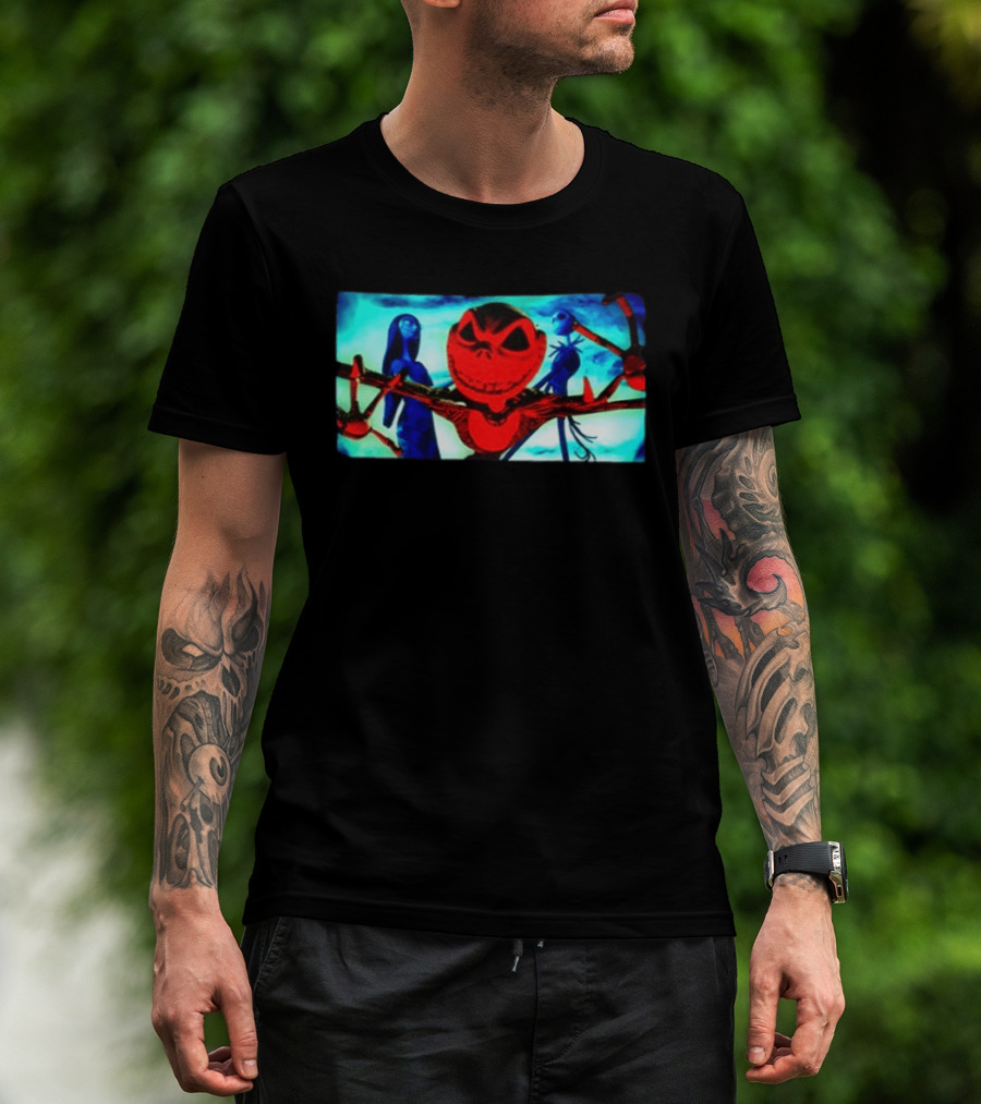 Tim Burton's The Nightmare Before Christmas Jack Skellington And Sally Cartoon Two Sided T-Shirt